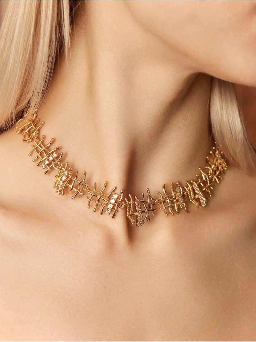 Gold Statement Choker Necklace